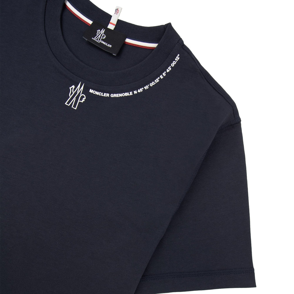Moncler Grenoble Rubber Neck Logo Tee Navy 773