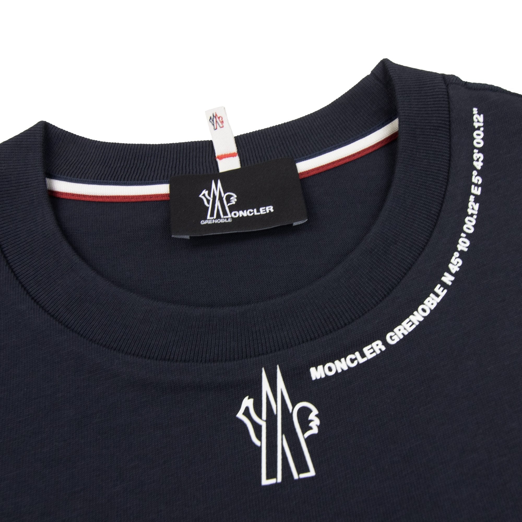 Moncler Moncler Grenoble Rubber Neck Logo Tee Navy 773 - MEN from