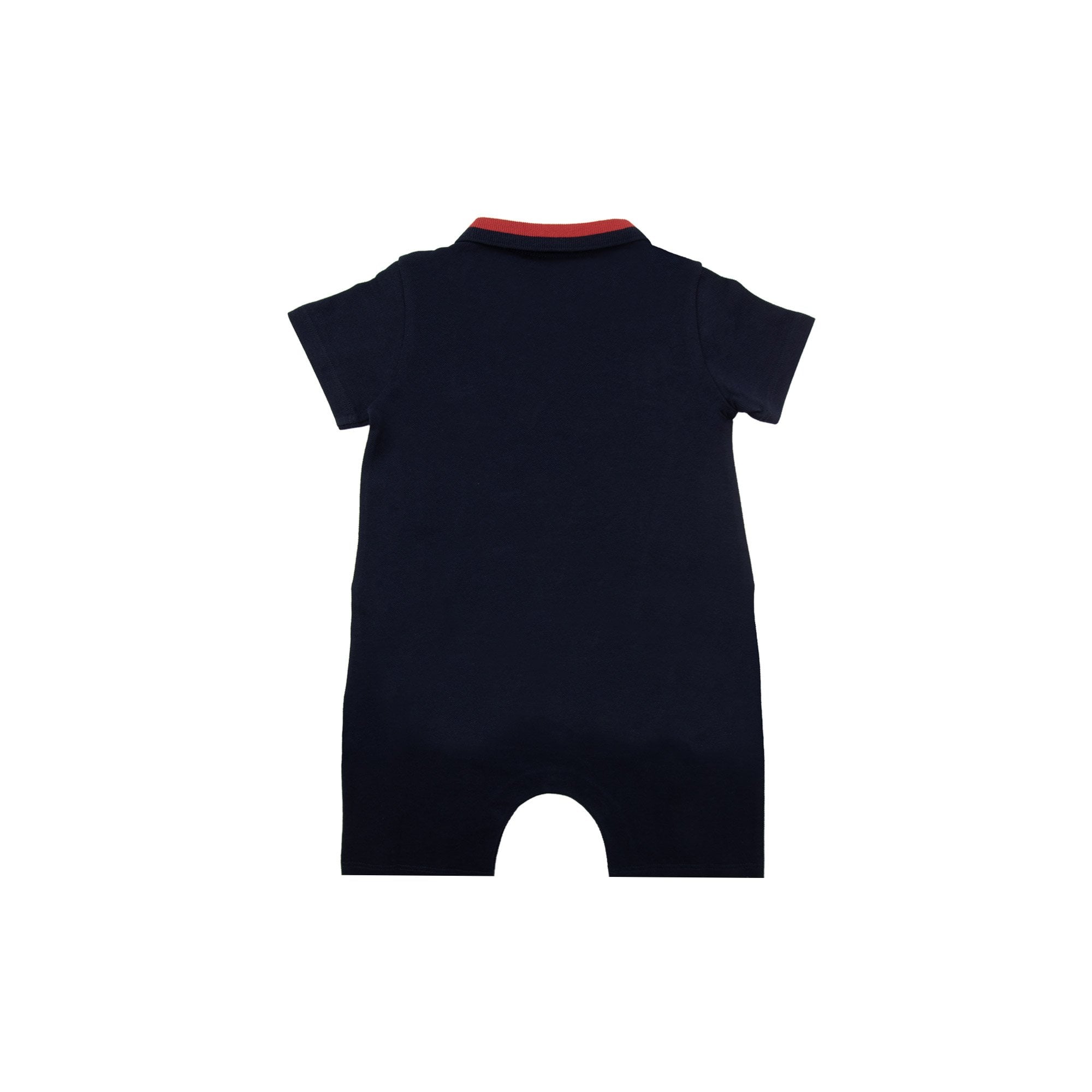 Moncler Junior Tutina Trimmed Cotton Romper Navy 776