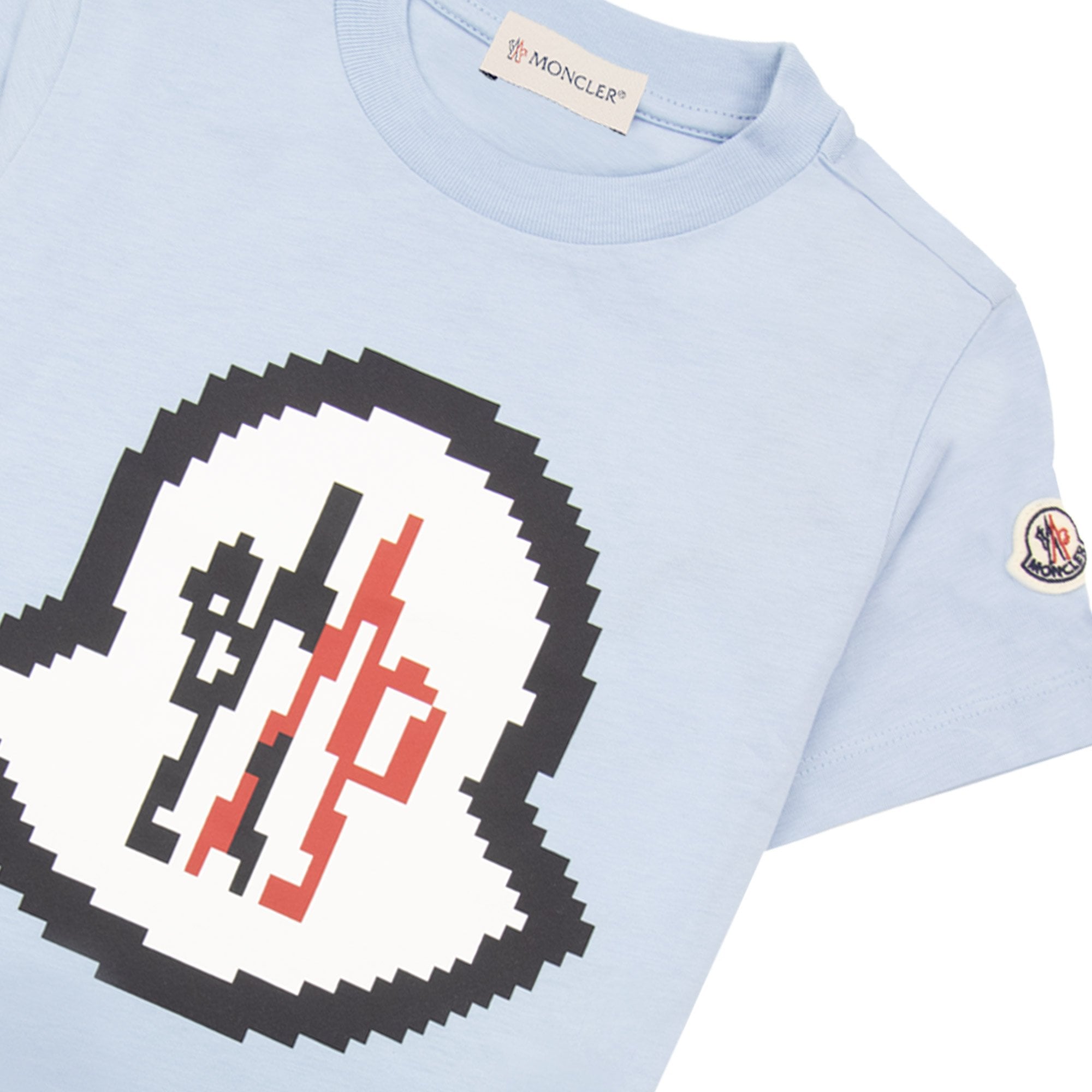 Moncler Junior Logo Motive T Shirt Light Blue 71p
