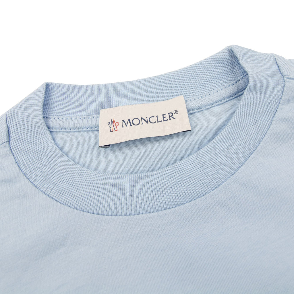 Moncler Junior Logo Motive T Shirt Light Blue 71p