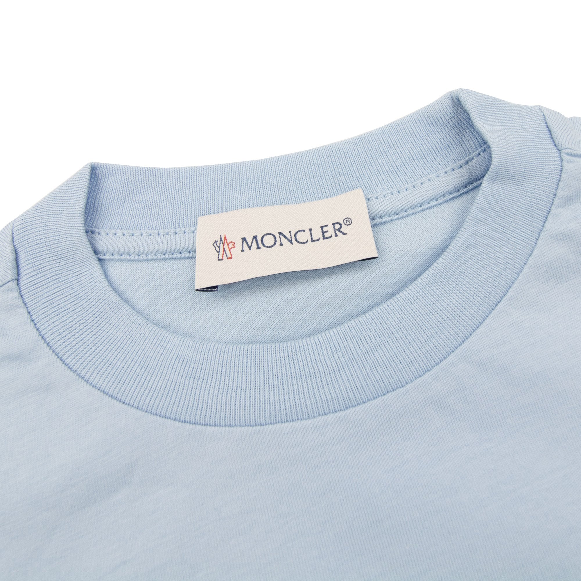 Moncler Junior Logo Motive T Shirt Light Blue 71p