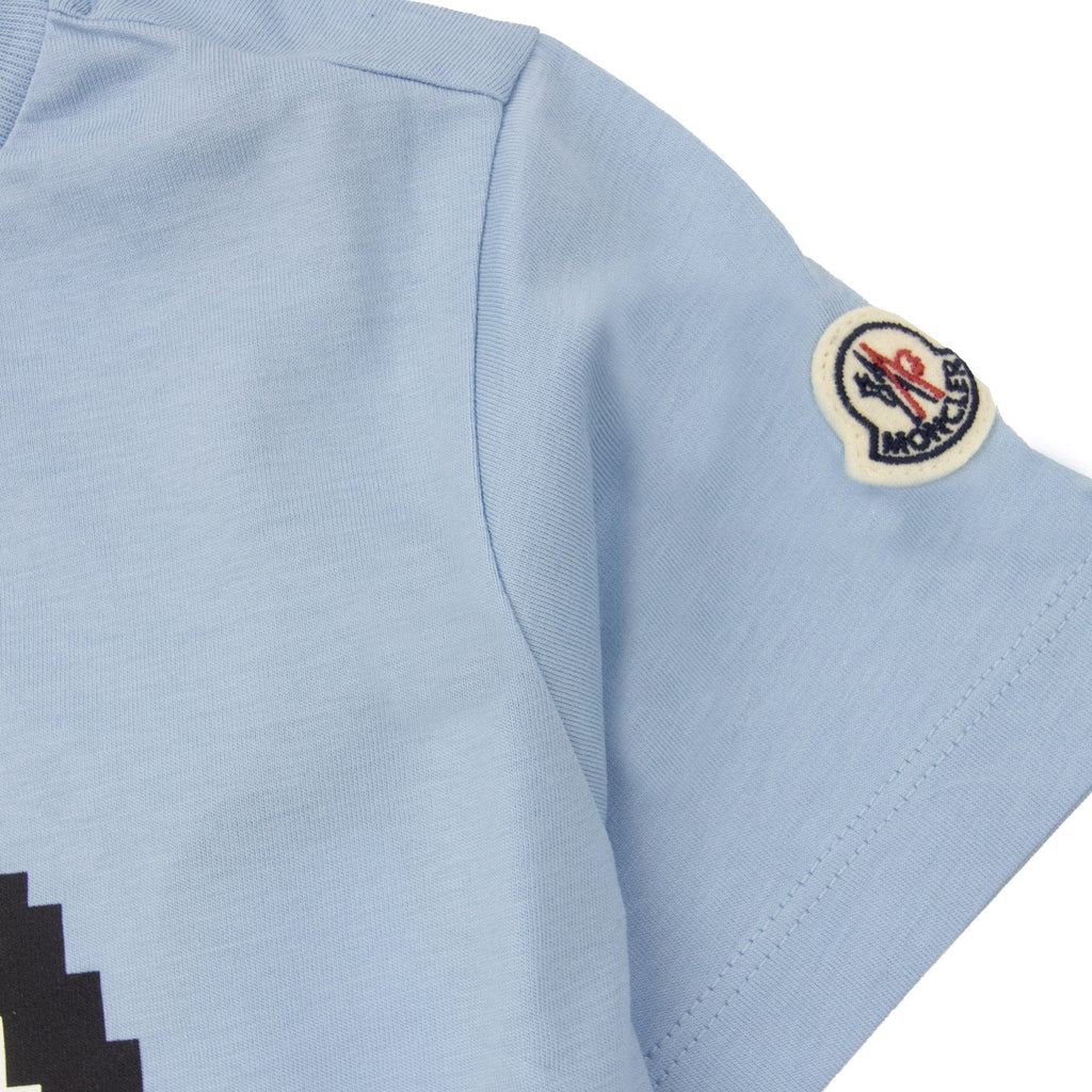 Moncler Junior Logo Motive T Shirt Light Blue 71p