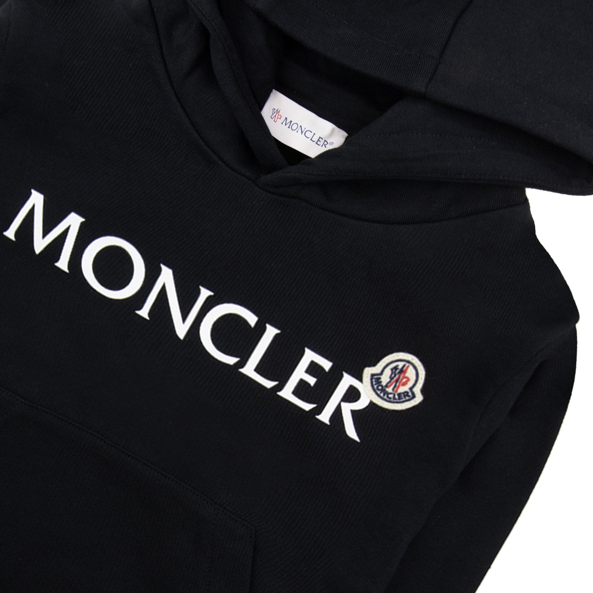 Moncler Junior Logo Printed Hoodied Sweatshirt Black 999
