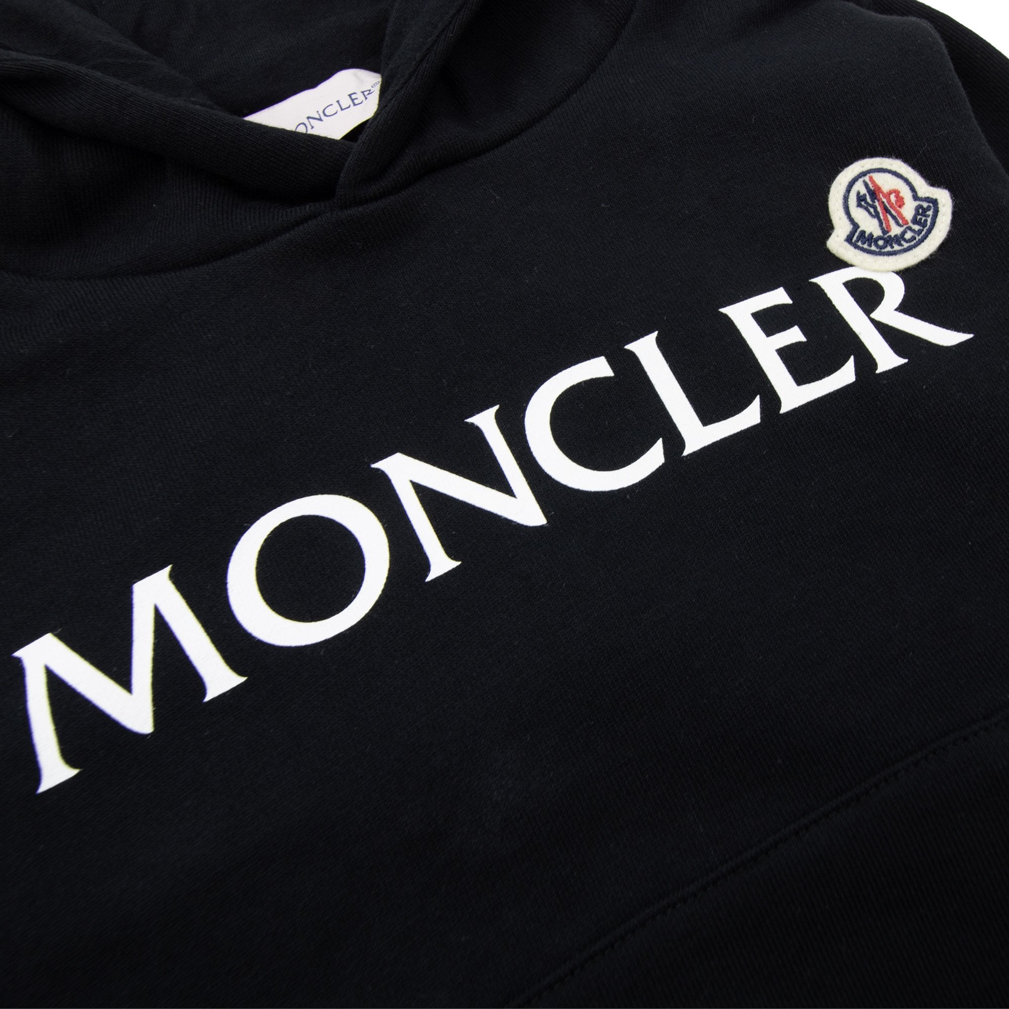Moncler Junior Logo Printed Hoodied Sweatshirt Black 999