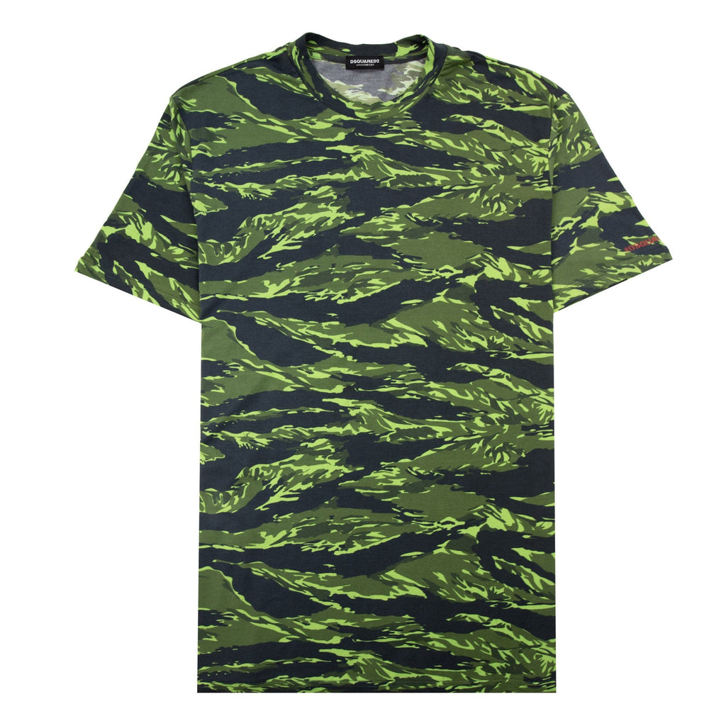 Dsquared2 Swim Shorts & Underw Camouflage Logo T Shirt Camo