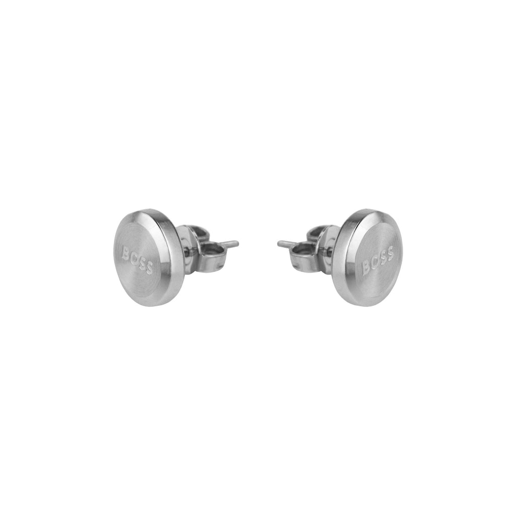 Hugo Boss Yann Stainless Steel Circle Earrings Silver