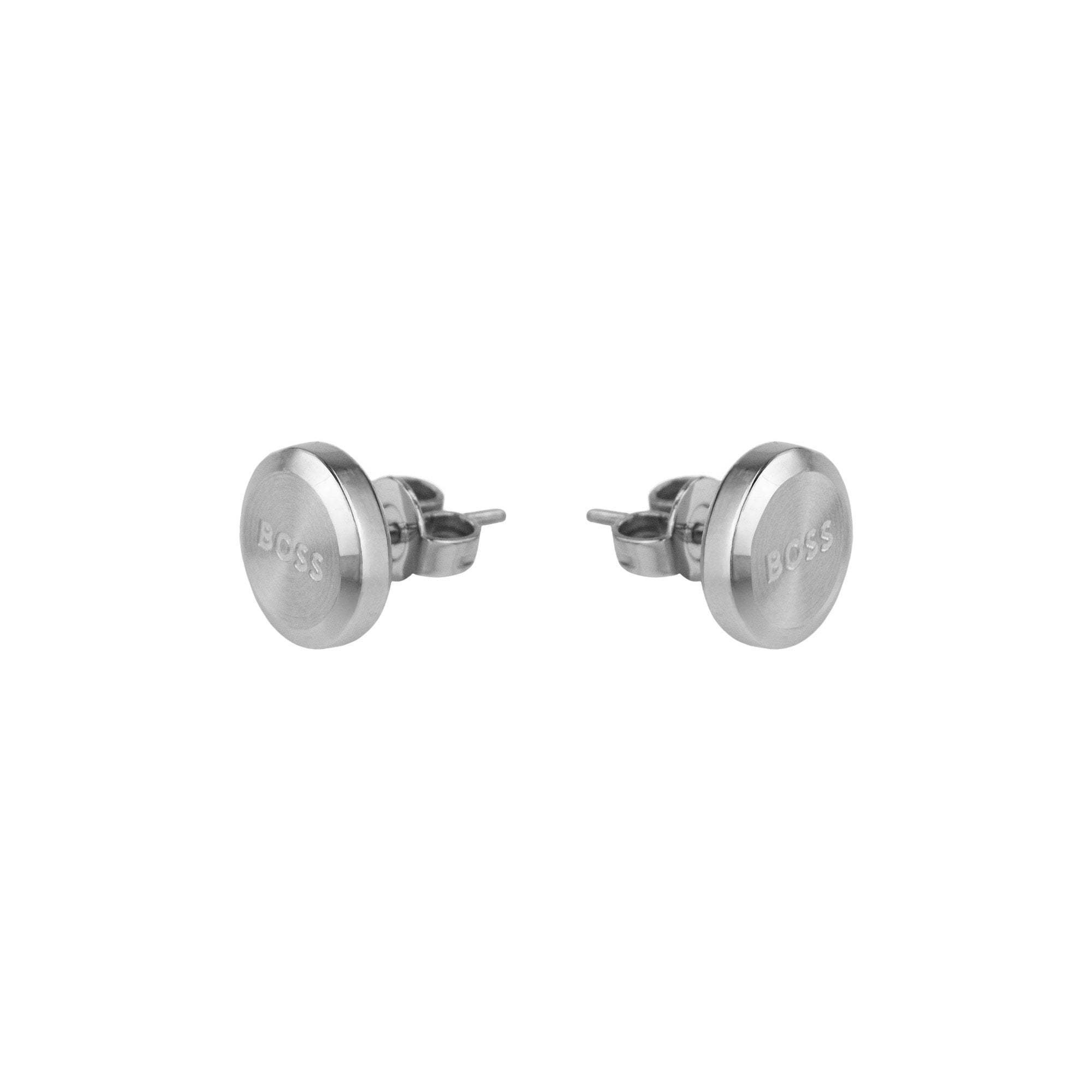 Hugo Boss Yann Stainless Steel Circle Earrings Silver