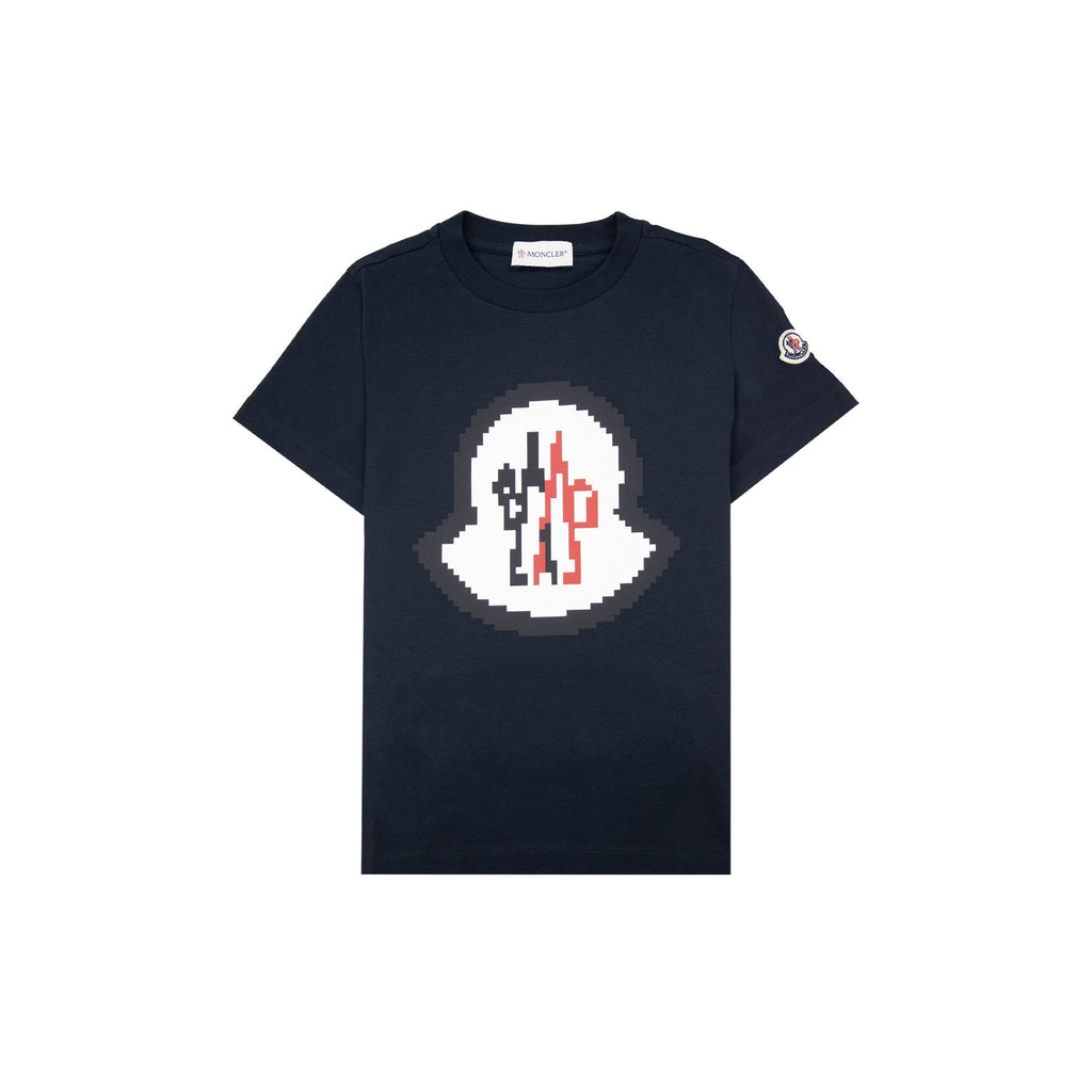 Moncler Junior Logo Motive T Shirt Navy 778