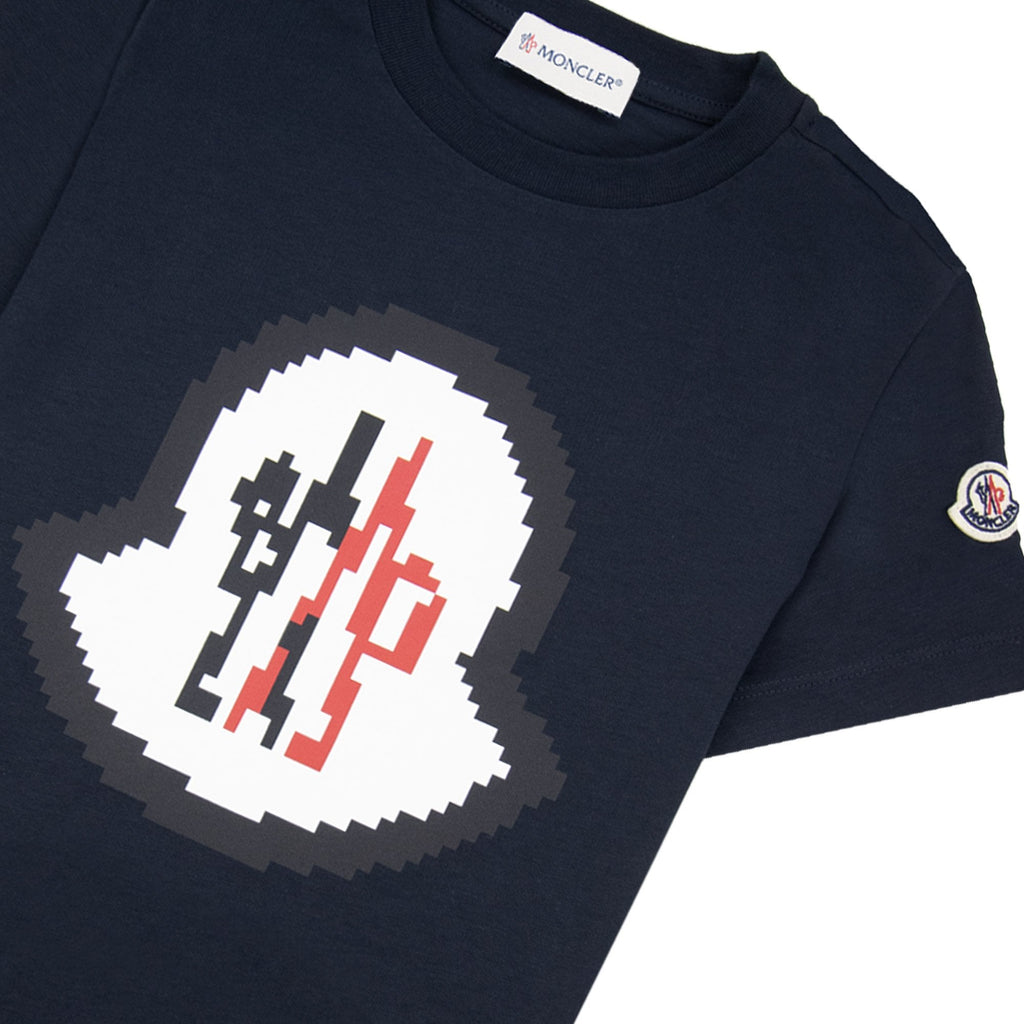 Moncler Junior Logo Motive T Shirt Navy 778