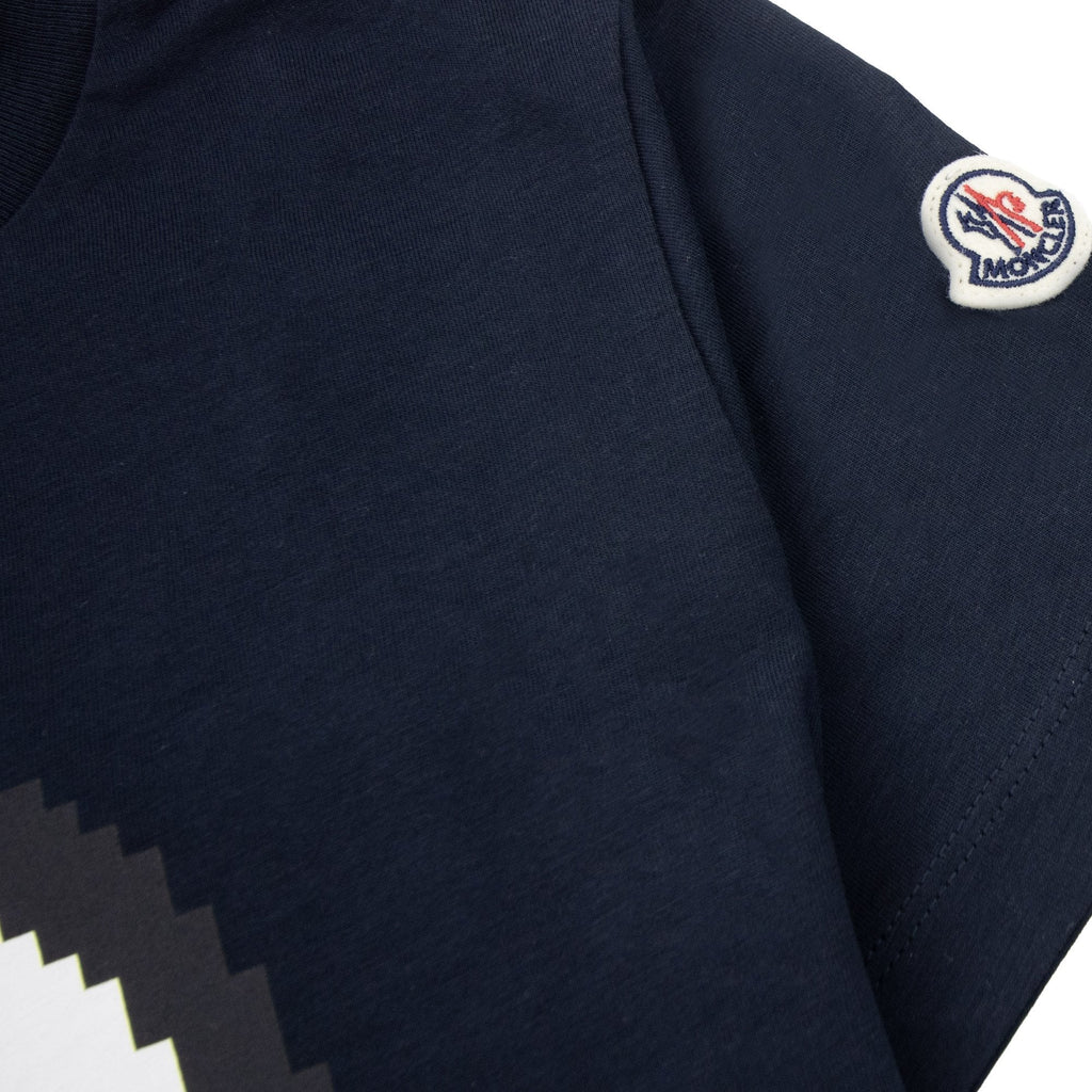 Moncler Junior Logo Motive T Shirt Navy 778