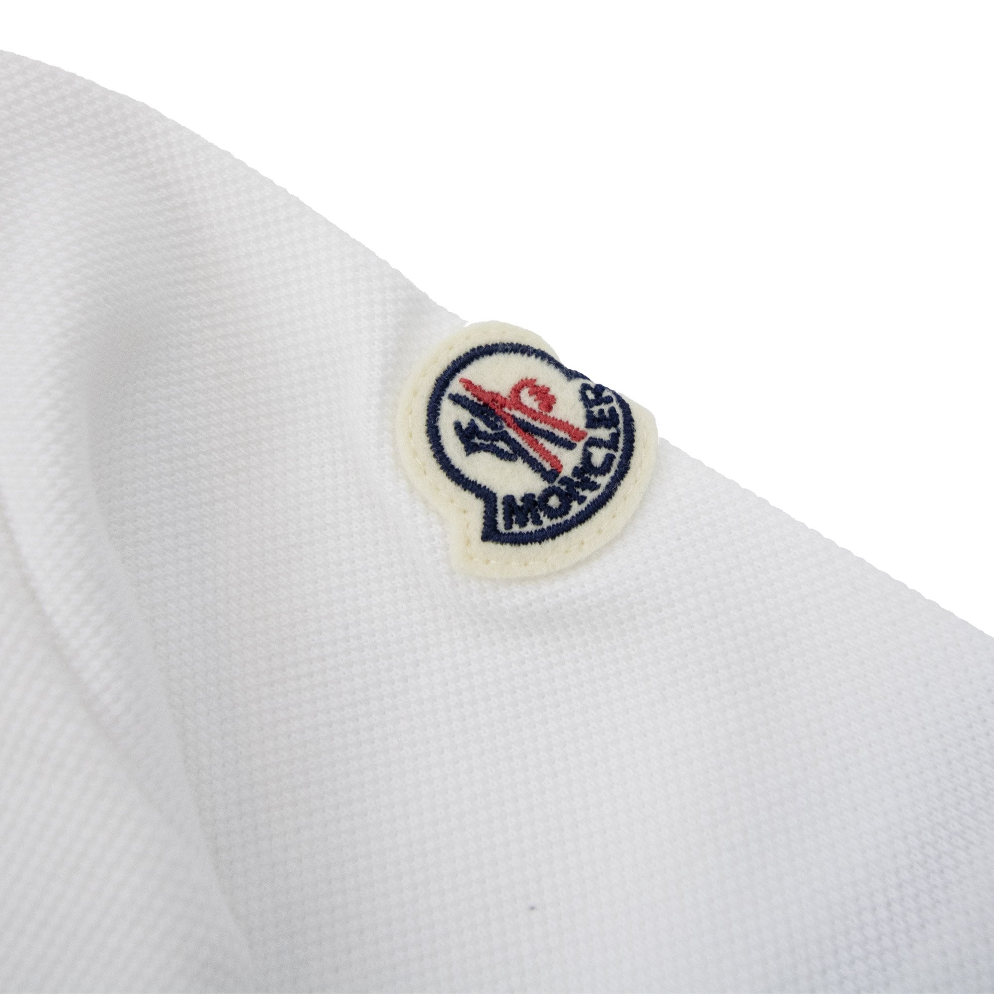Moncler Junior Tricolor Trimmed Cotton Polo White 034