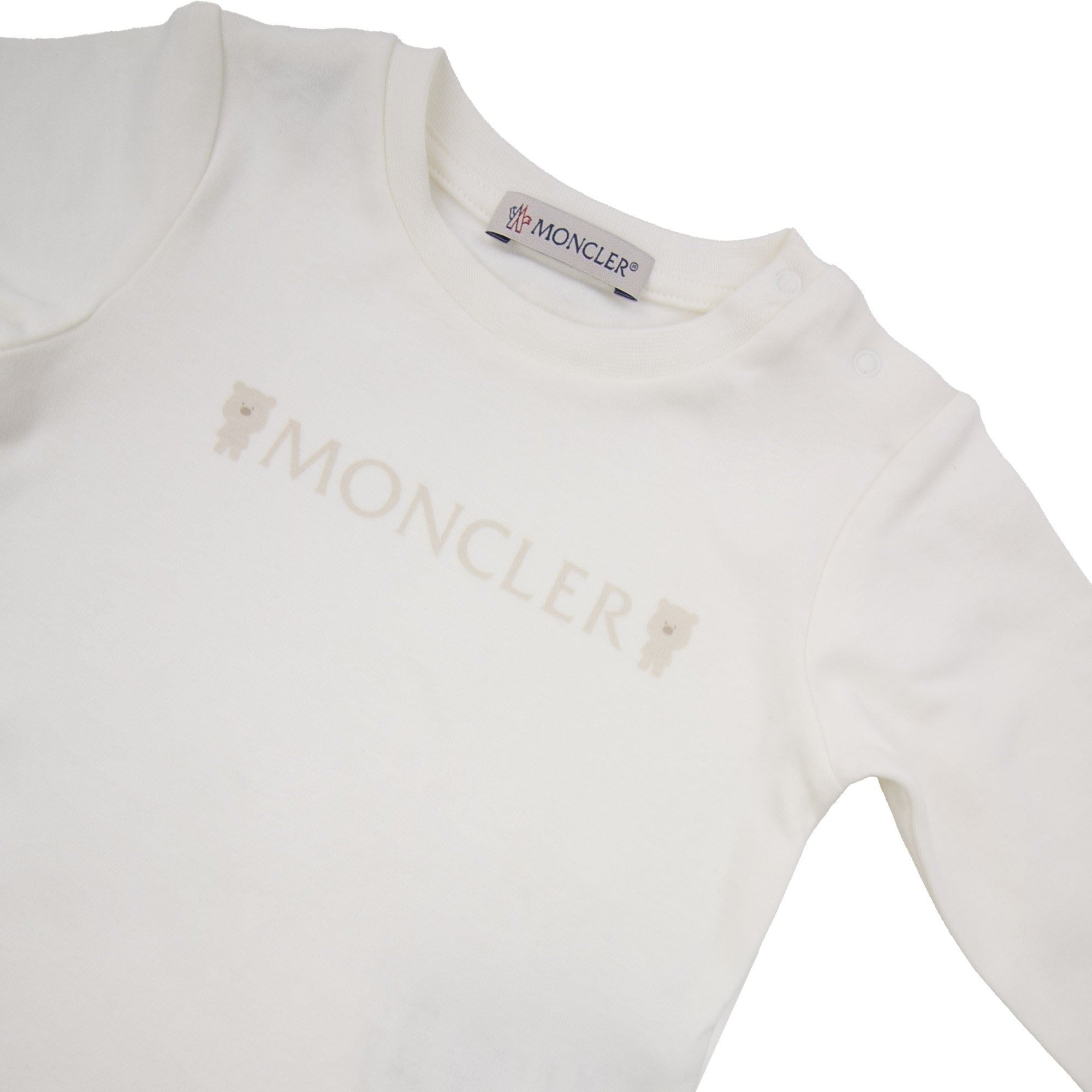 Moncler Junior Teddy Bear Logo Cotton Set White F02