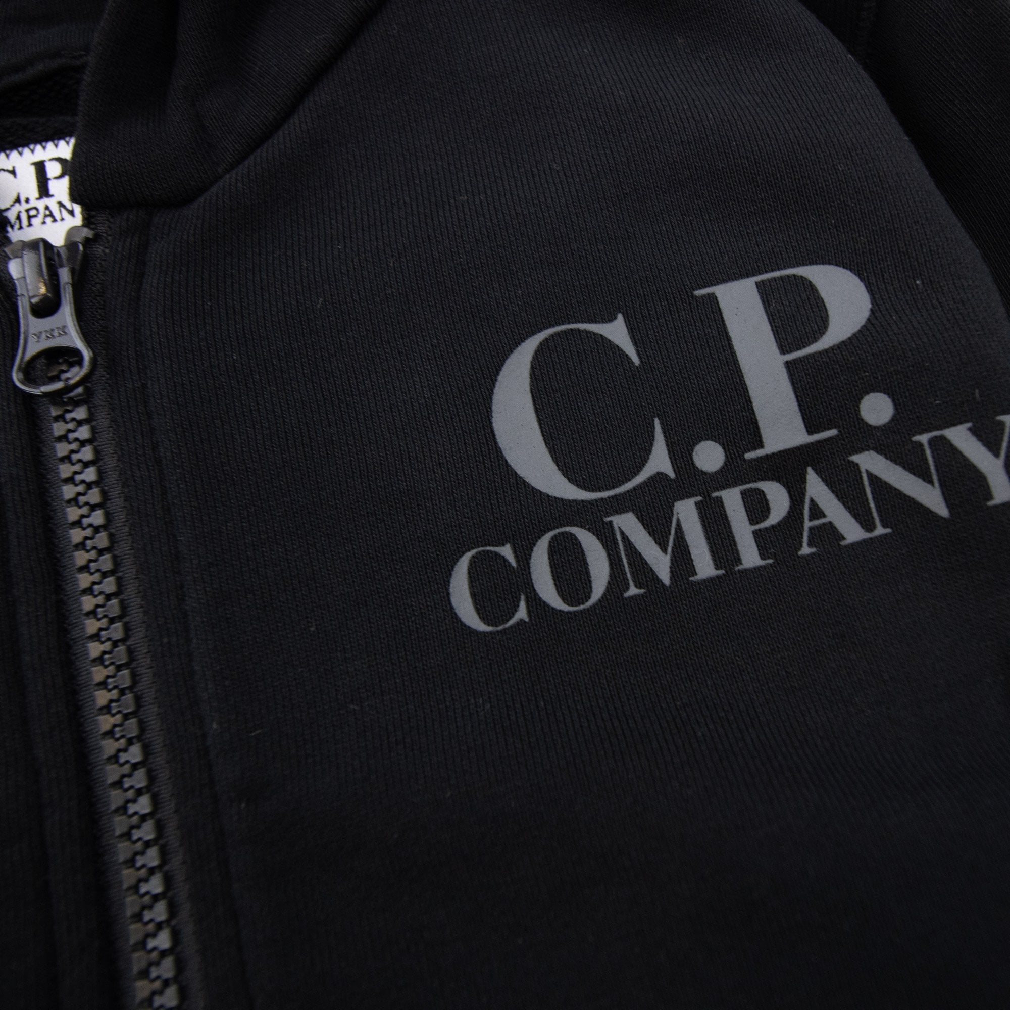 Cp Company Undersixteen U16 Diagonal Fleece Goggle Hooded Sweatshirt Black 999