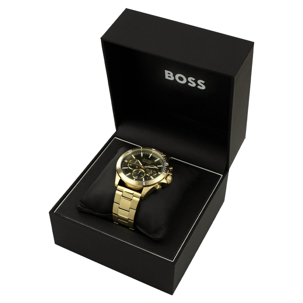 Hugo Boss Lux Troper Gold Tone Chronograph Watch Gold