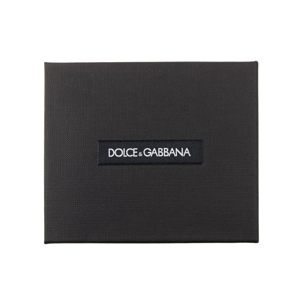 Dolce & Gabbana Metal Logo Calfskin Leather Wallet Black