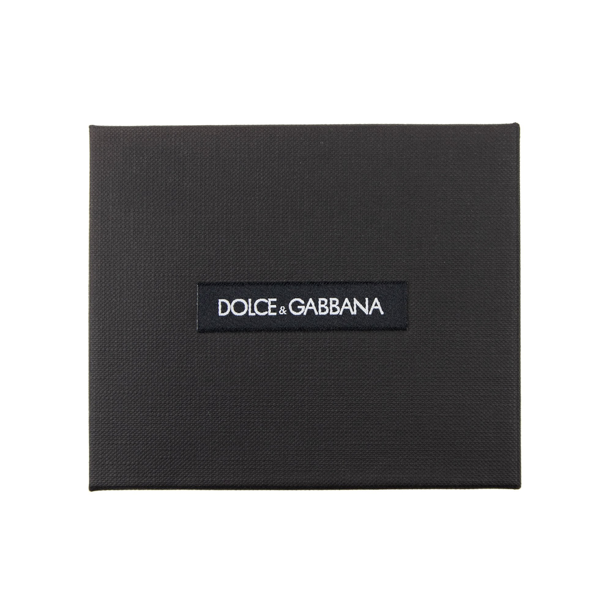 Dolce & Gabbana Metal Logo Calfskin Leather Wallet Black