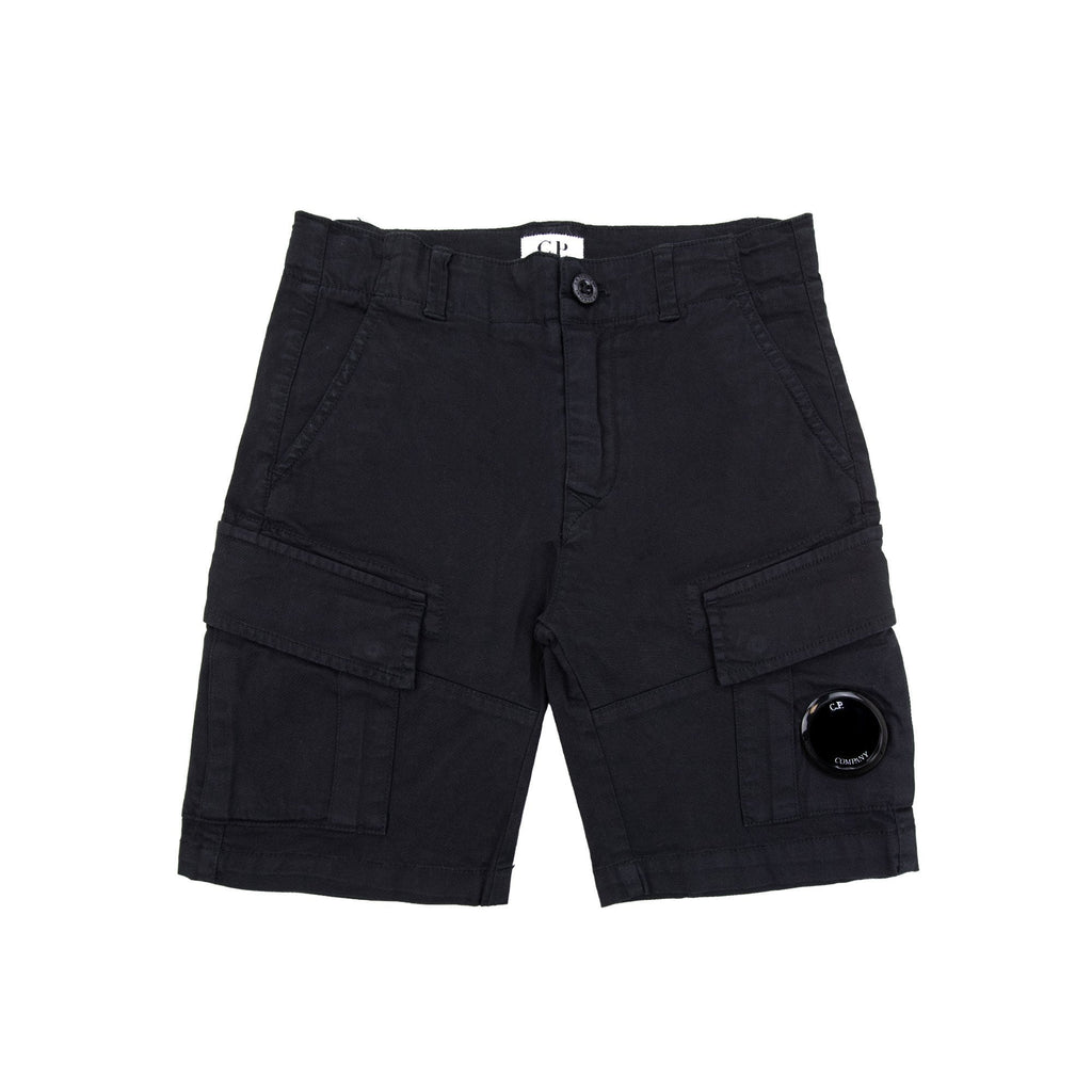Cp Company Undersixteen U16 Stretch Satten Lens Cargo Shorts Black 999