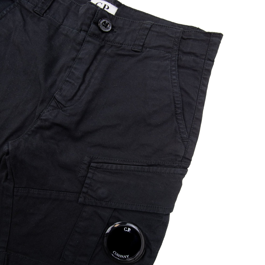 Cp Company Undersixteen U16 Stretch Satten Lens Cargo Shorts Black 999