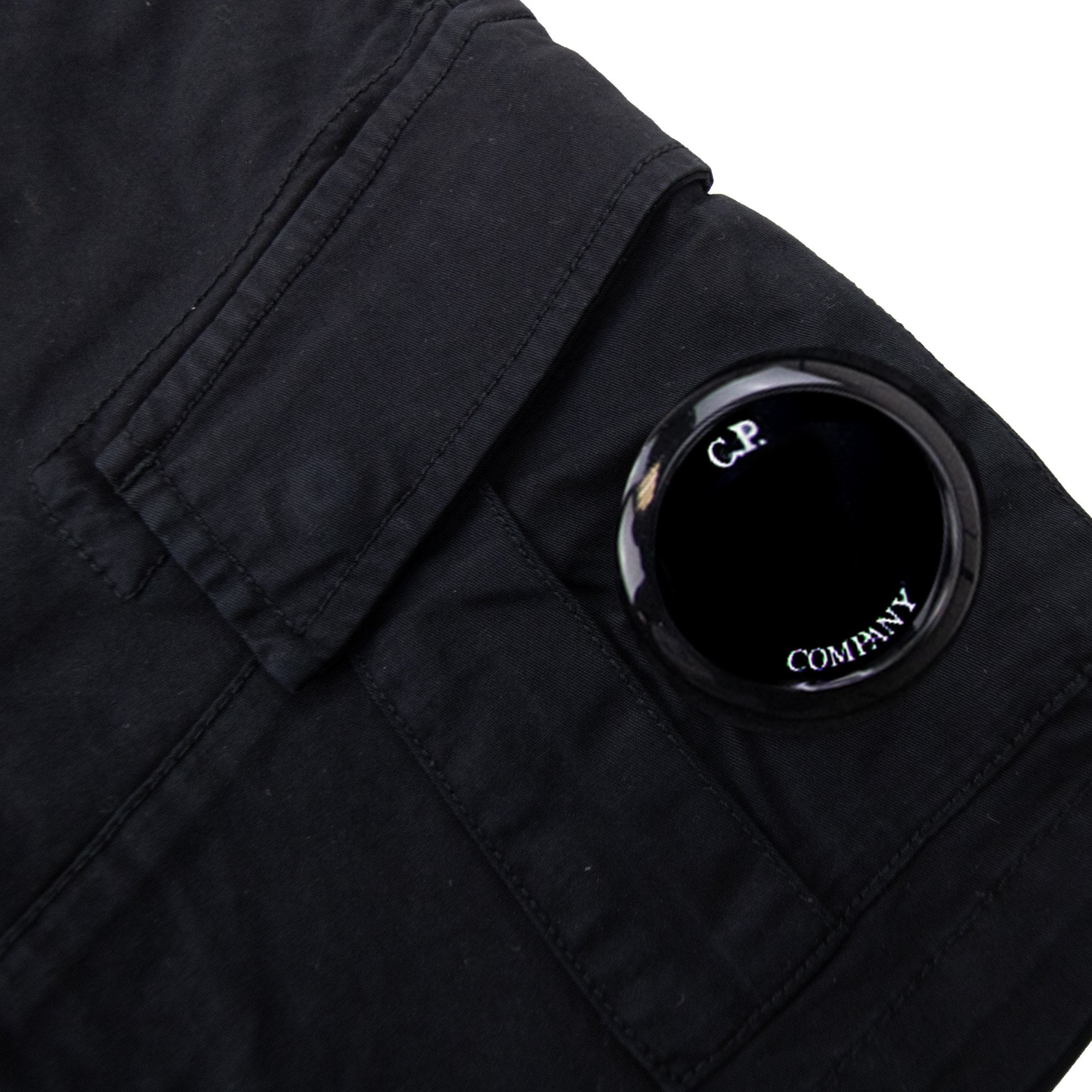 Cp Company Undersixteen U16 Stretch Satten Lens Cargo Shorts Black 999