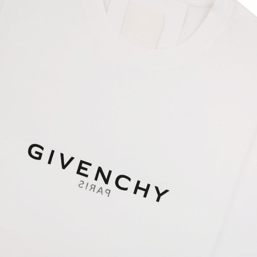 Givenchy Paris Reverse Slim Fit Logo T Shirt White