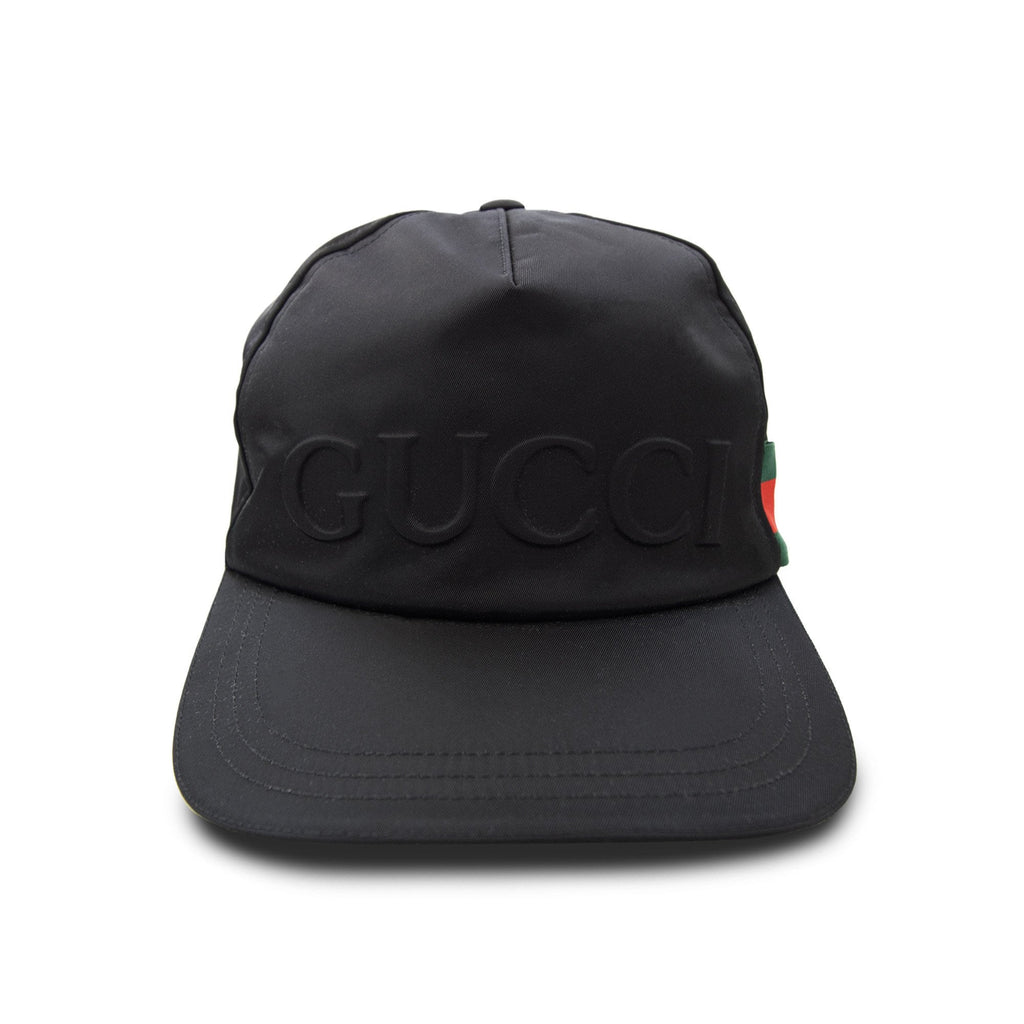 Gucci Nylon Baseball Hat With Gucci Logo Black