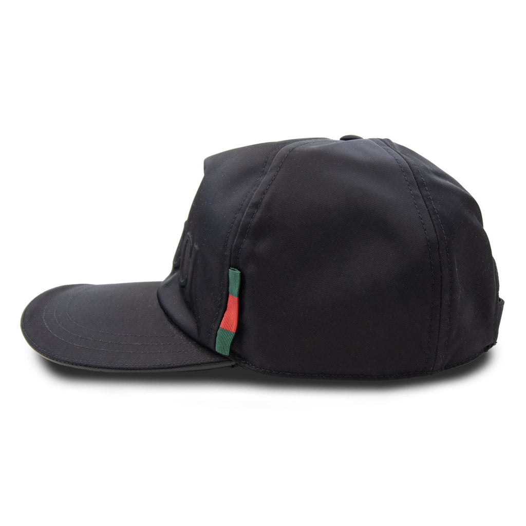 Gucci Nylon Baseball Hat With Gucci Logo Black