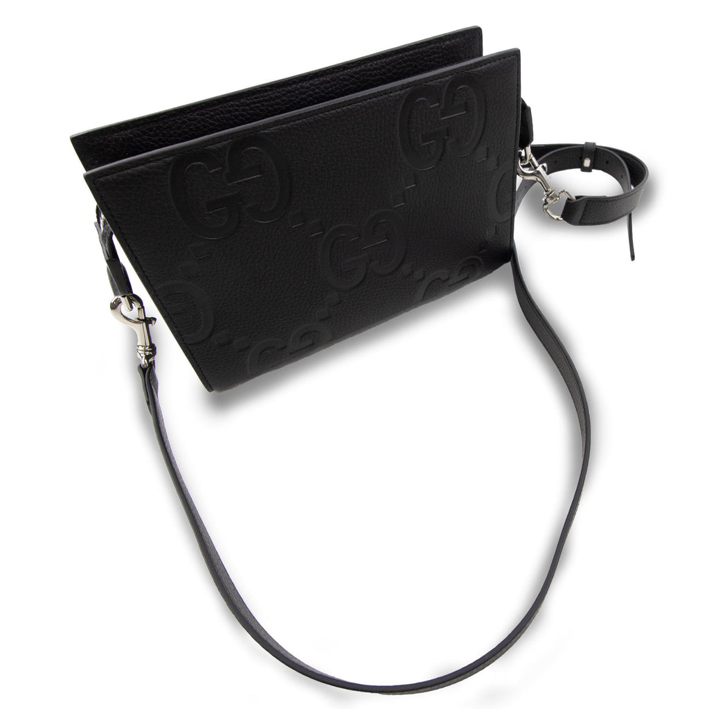 Gucci Mini Jumbo Leather Gg Bag Black