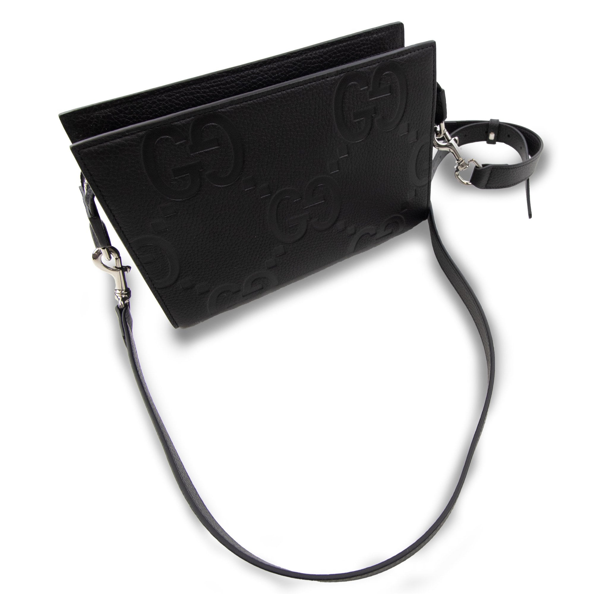 Gucci Mini Jumbo Leather Gg Bag Black