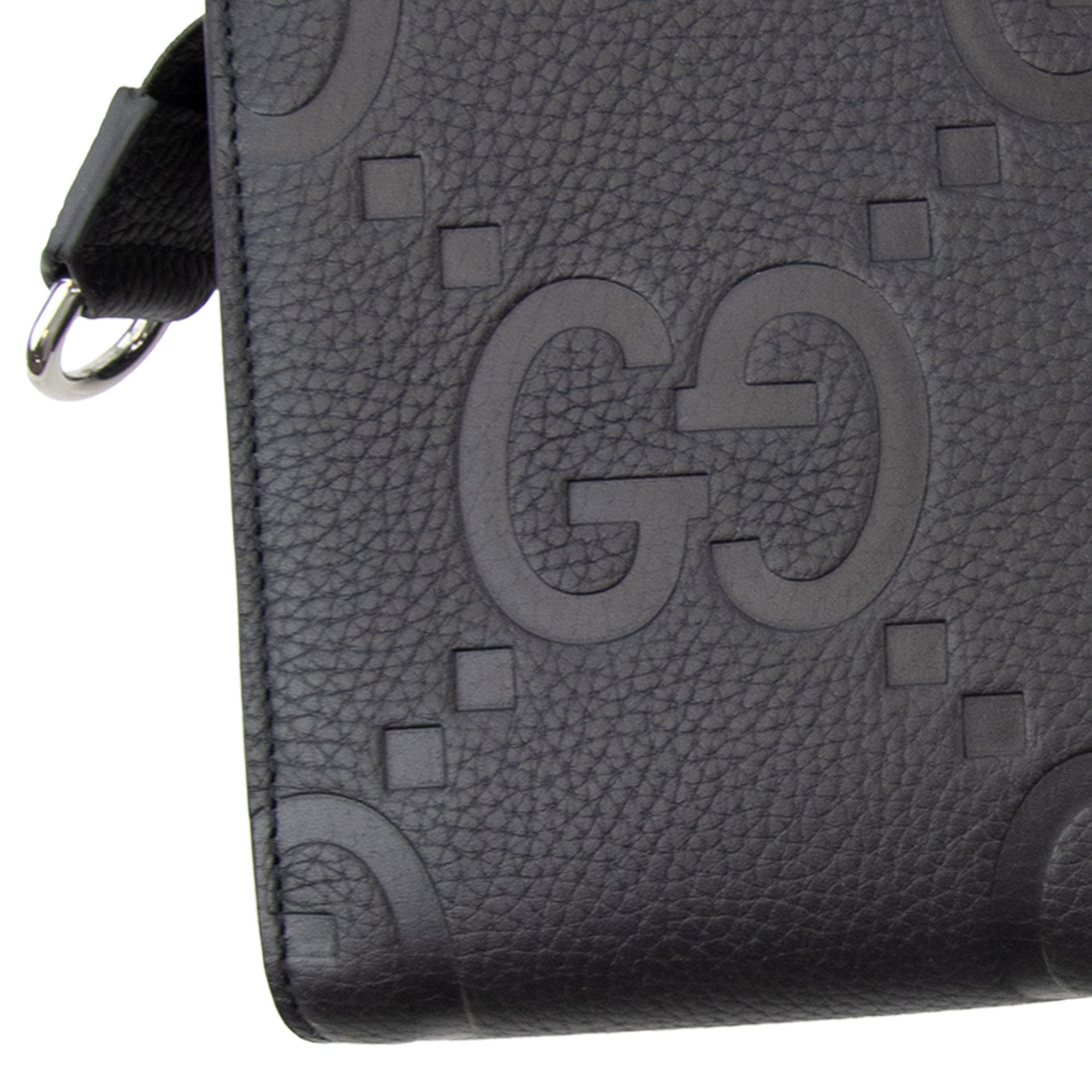 Gucci Mini Jumbo Leather Gg Bag Black