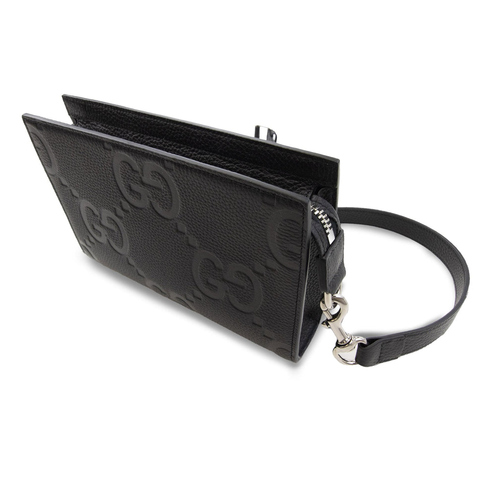 Gucci Mini Jumbo Leather Gg Bag Black