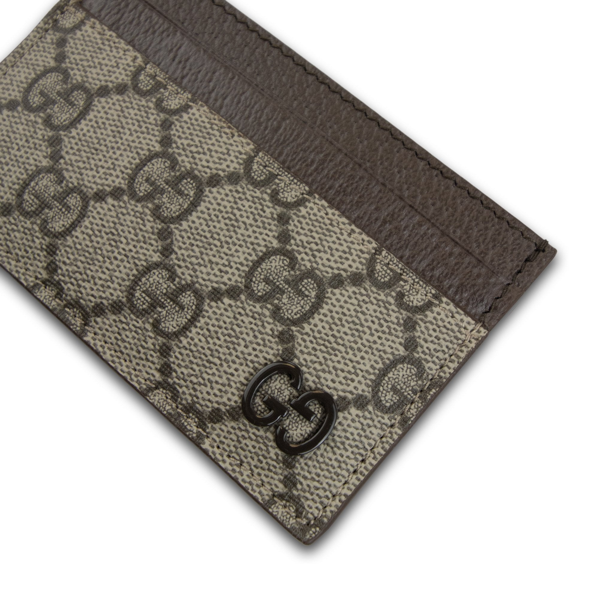Gucci Bi-color Gg Card Case Beige