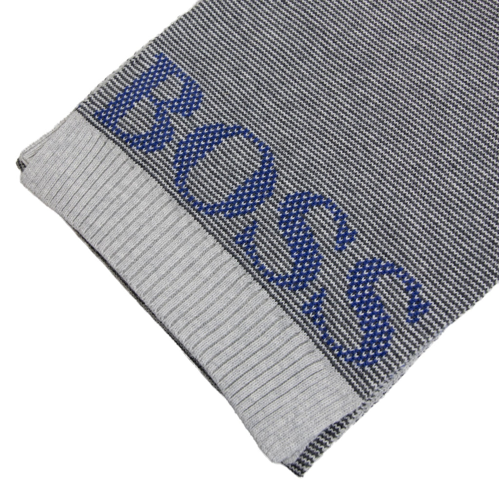 Hugo Boss Logo Knitted Scarf Grey