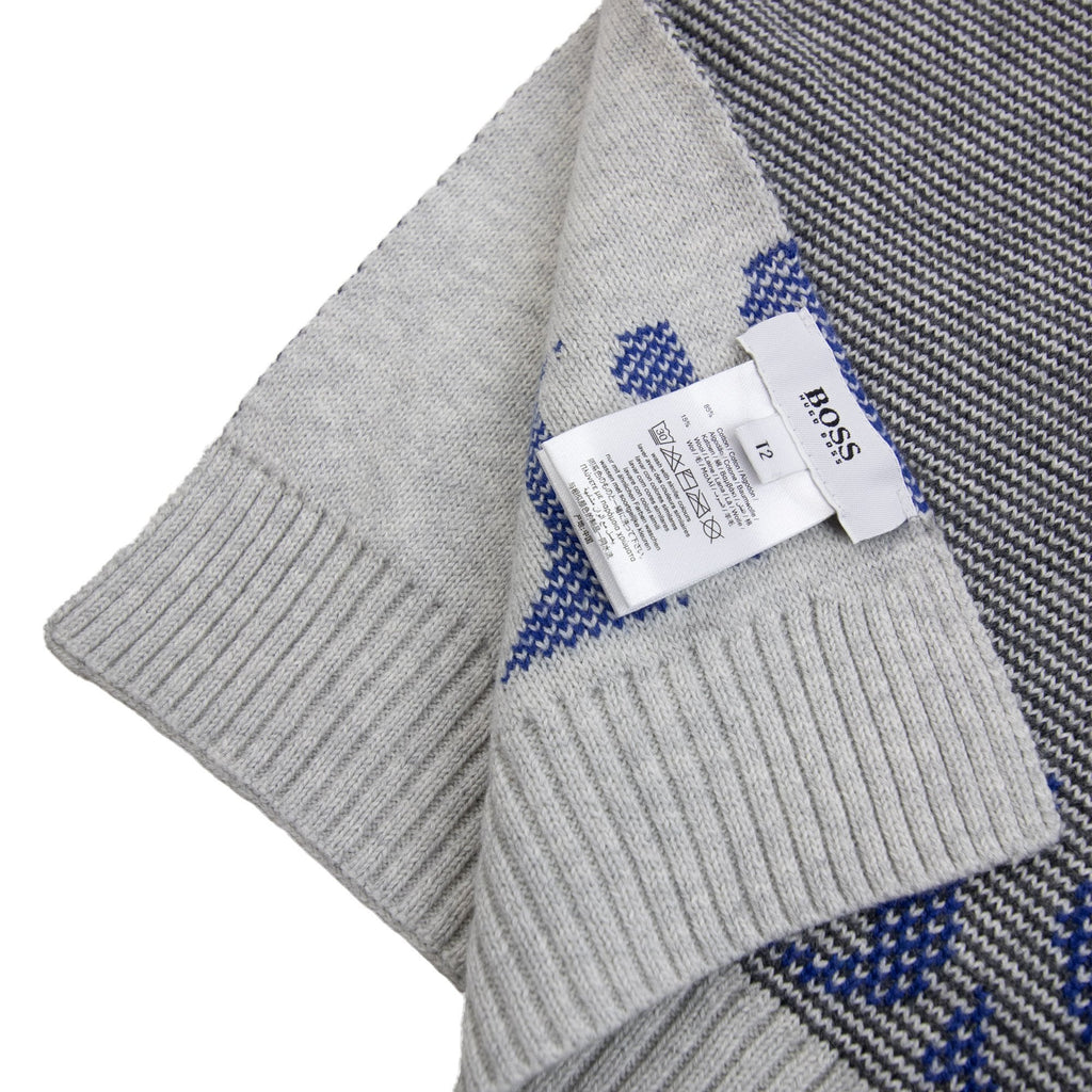 Hugo Boss Logo Knitted Scarf Grey
