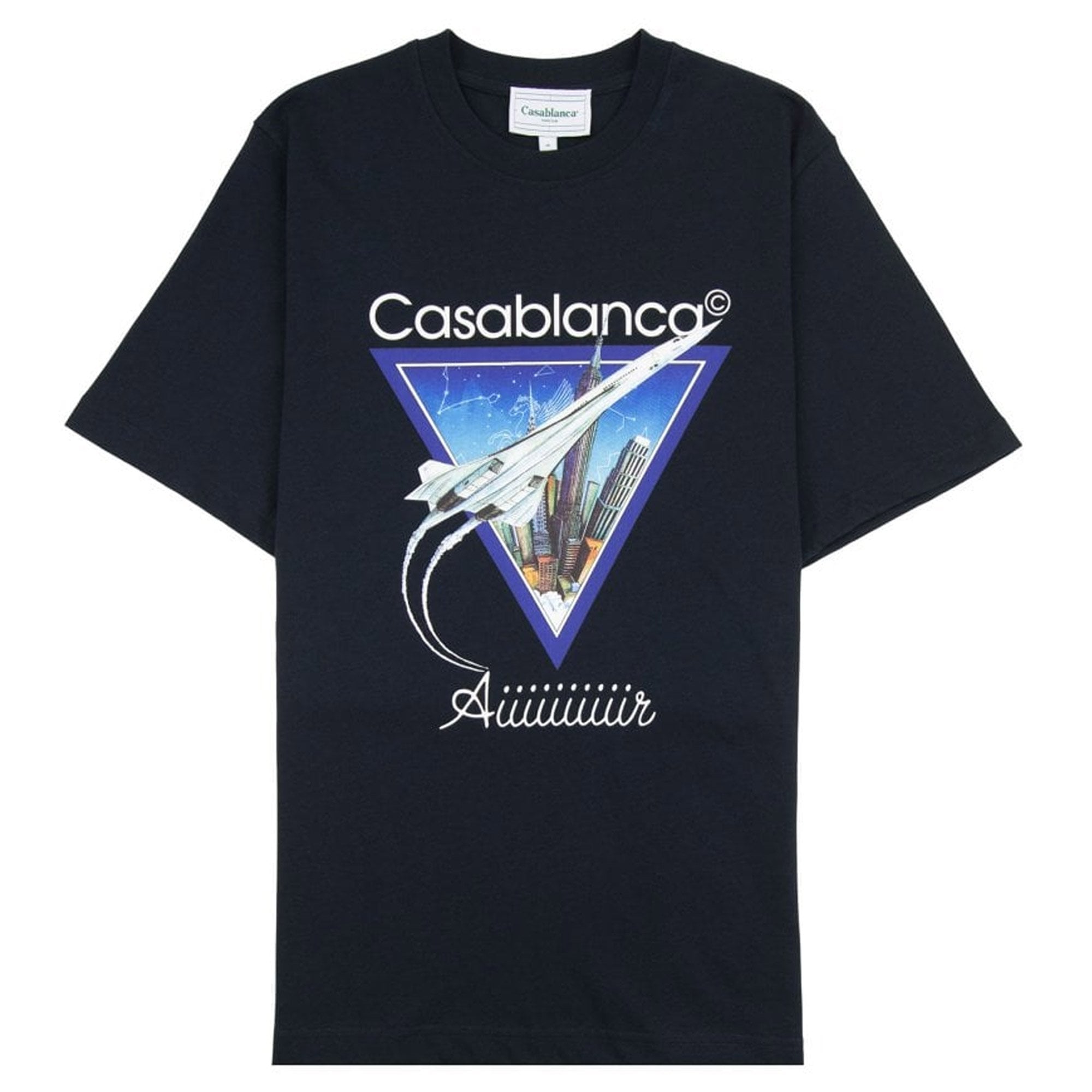 Casablanca Aiiiiir Printed T Shirt Navy