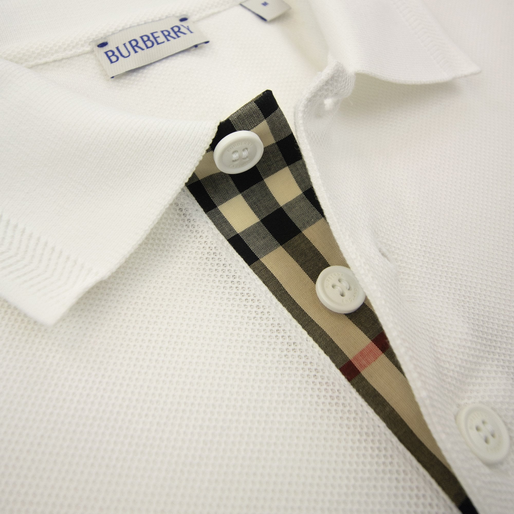 Burberry EKD Cotton Polo Shirt White
