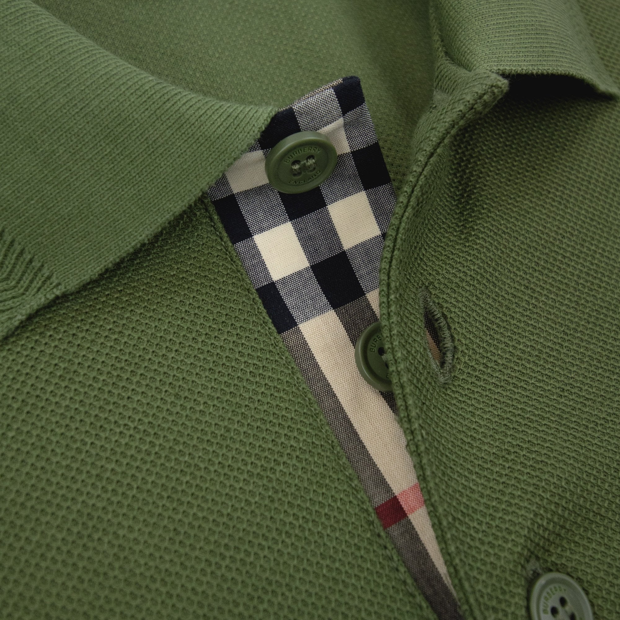 Burberry EKD Cotton Polo Shirt Olive