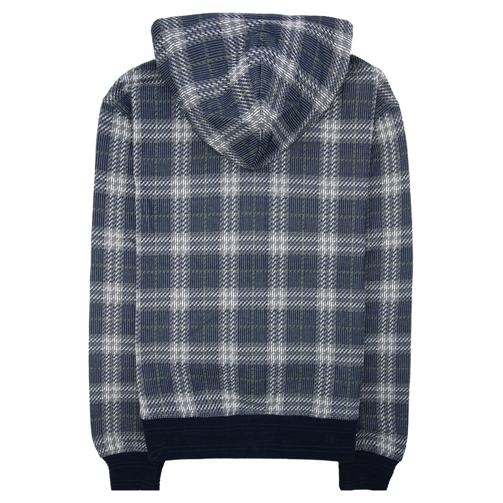 Burberry Check Zip Drawstring Hoodie Indigo Ip Check