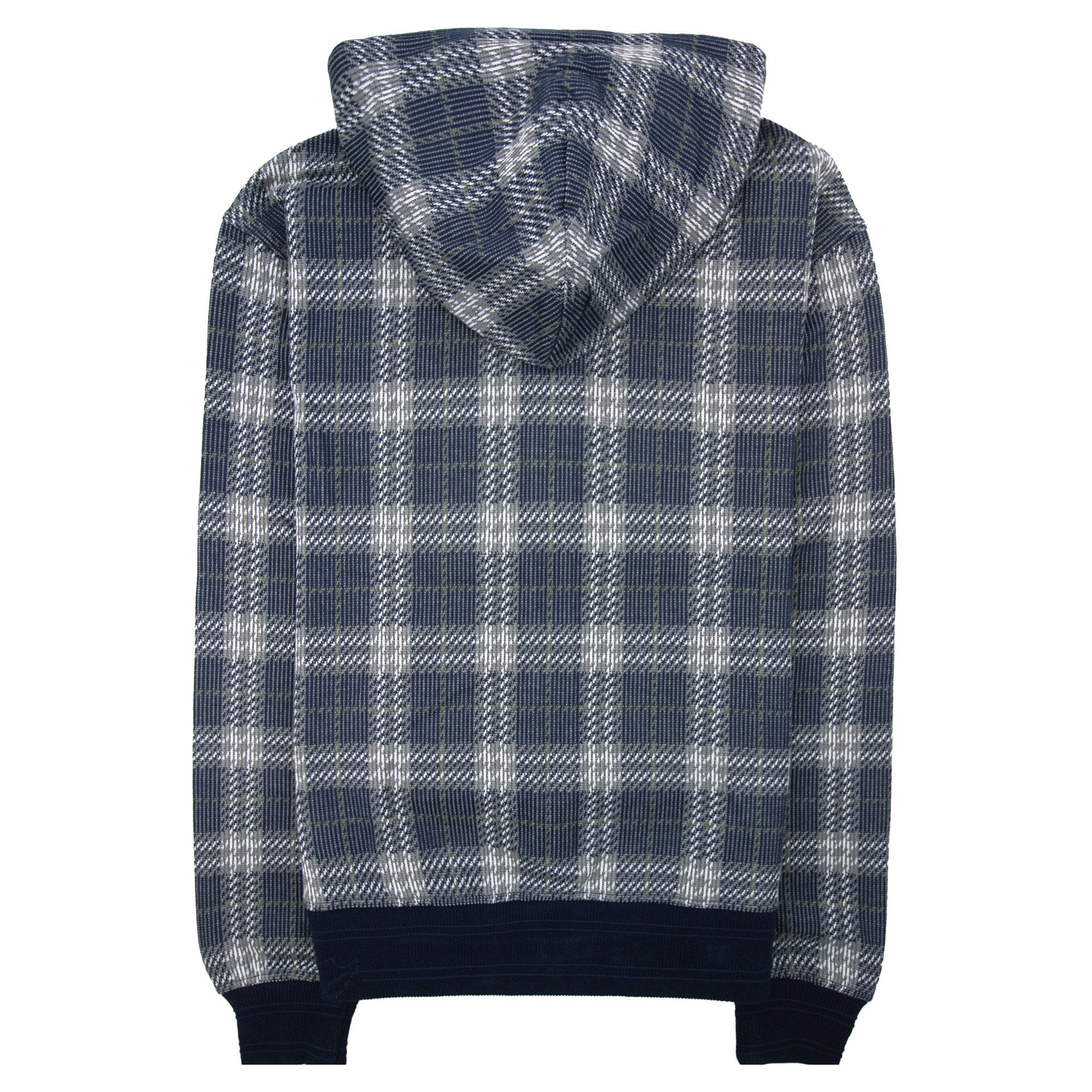 Burberry Check Zip Drawstring Hoodie Indigo Ip Check
