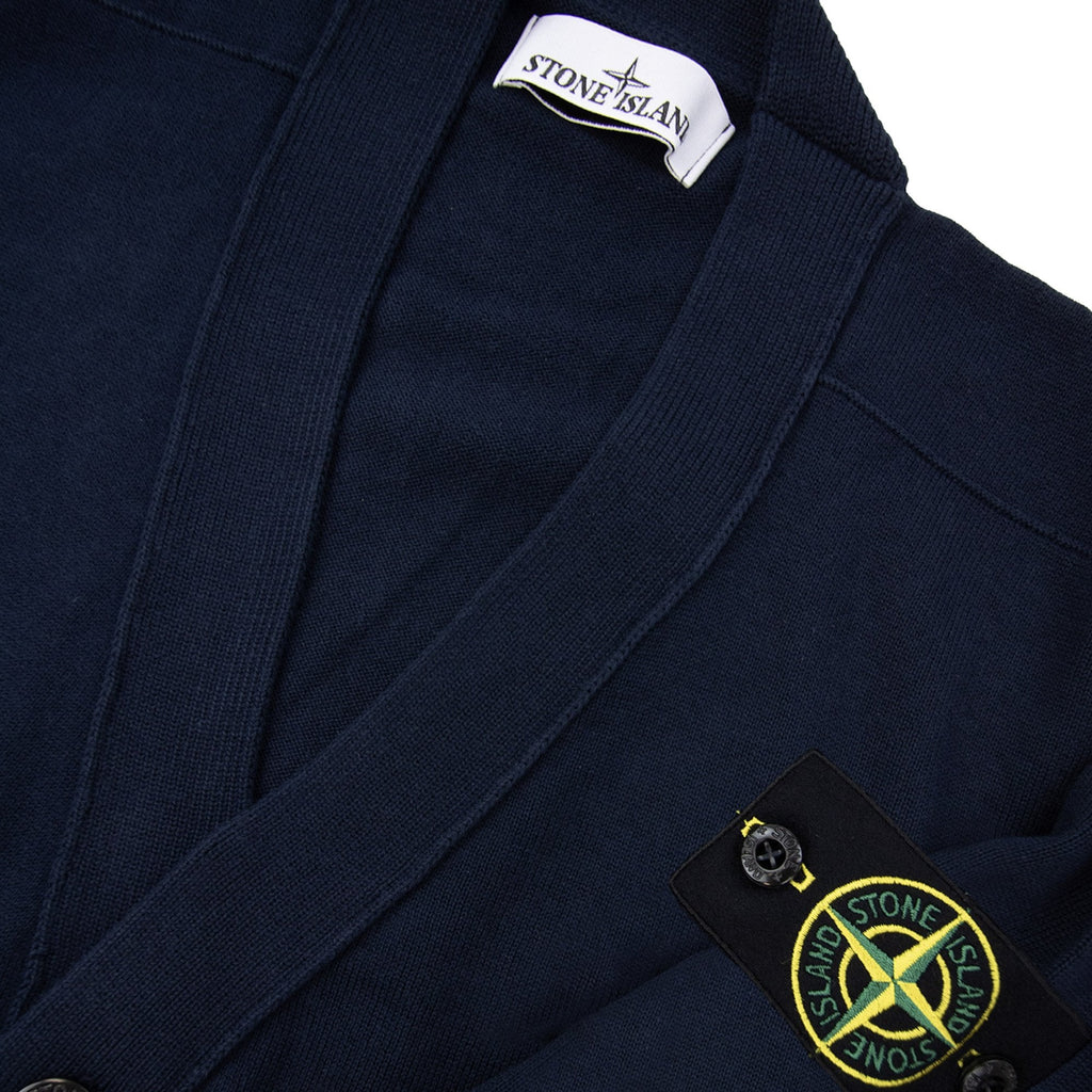 Stone Island 5100016 Soft Organic Knit Button Cardigan Navy V0020