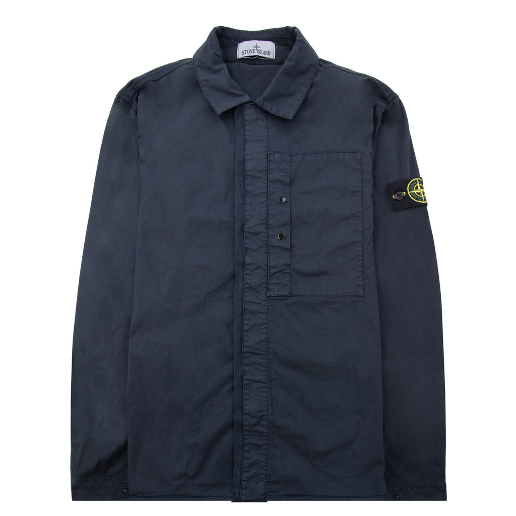 Stone Island 1200033 Supima Cotton Twill Stretch Tc Overshirt Navy V0020