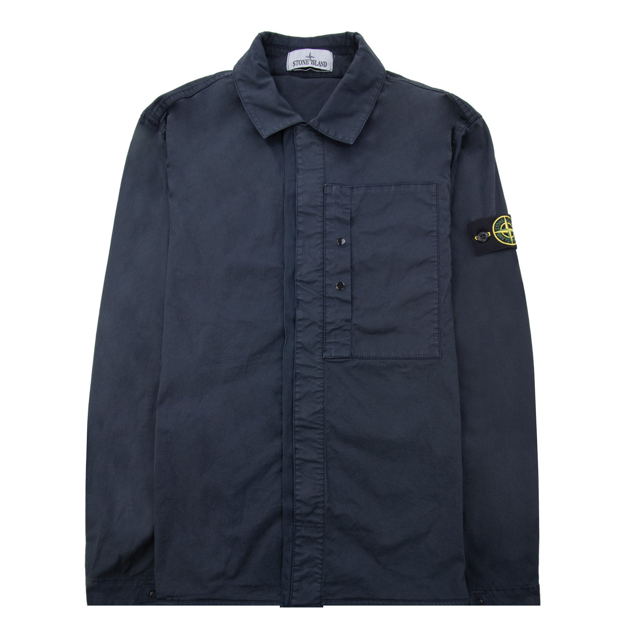 Stone Island 1200033 Supima Cotton Twill Stretch Tc Overshirt Navy V0020