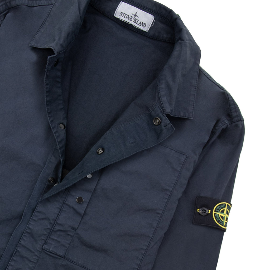 Stone Island 1200033 Supima Cotton Twill Stretch Tc Overshirt Navy V0020