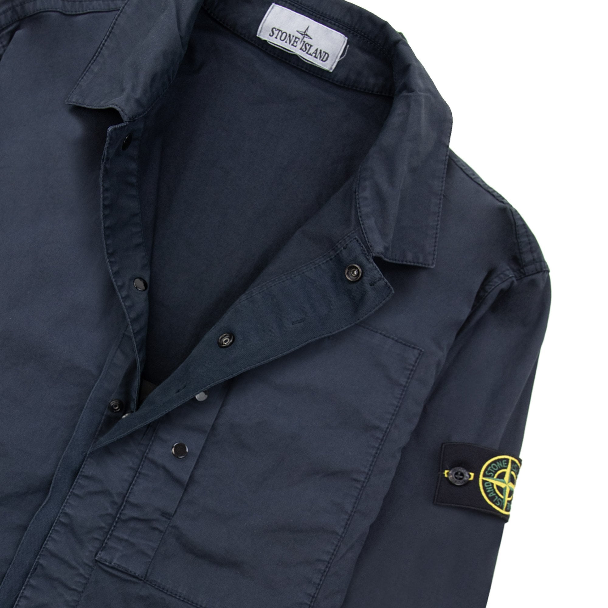 Stone Island 1200033 Supima Cotton Twill Stretch Tc Overshirt Navy V0020