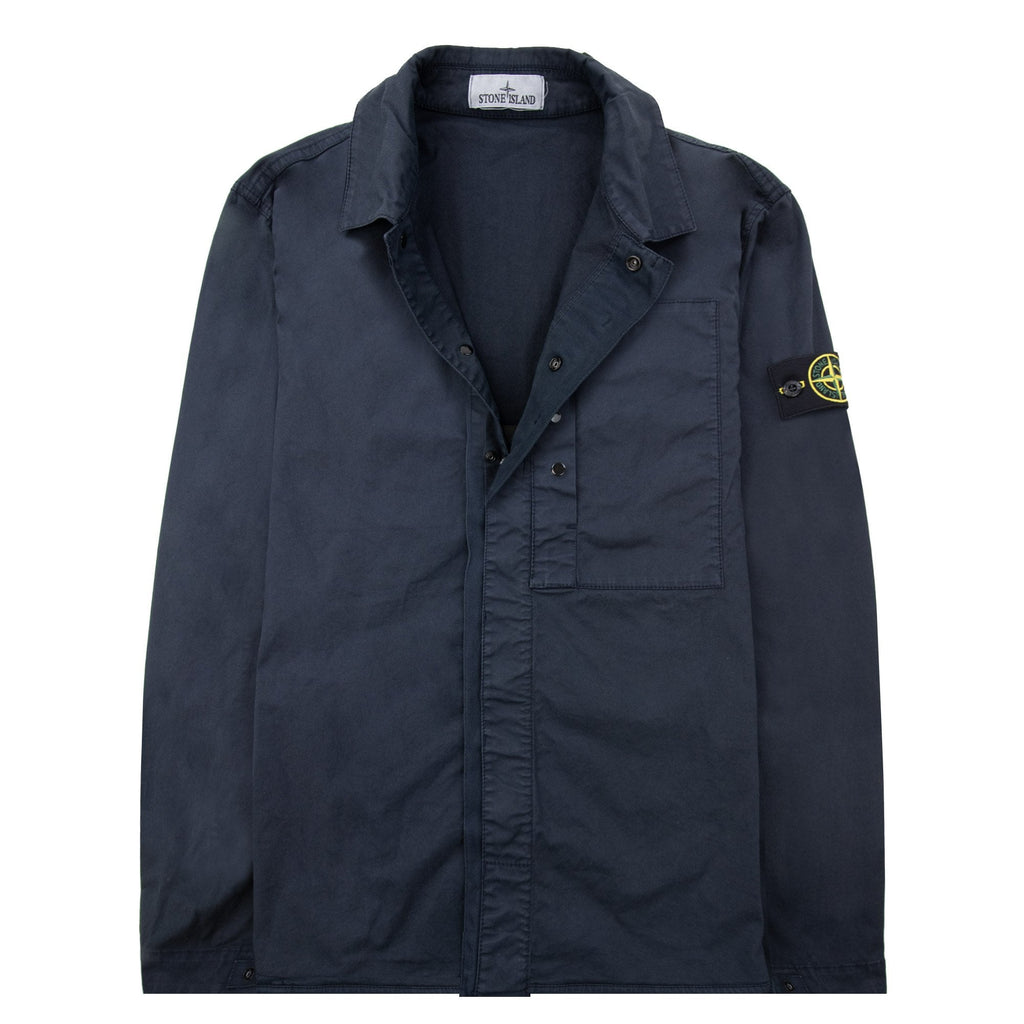 Stone Island 1200033 Supima Cotton Twill Stretch Tc Overshirt Navy V0020