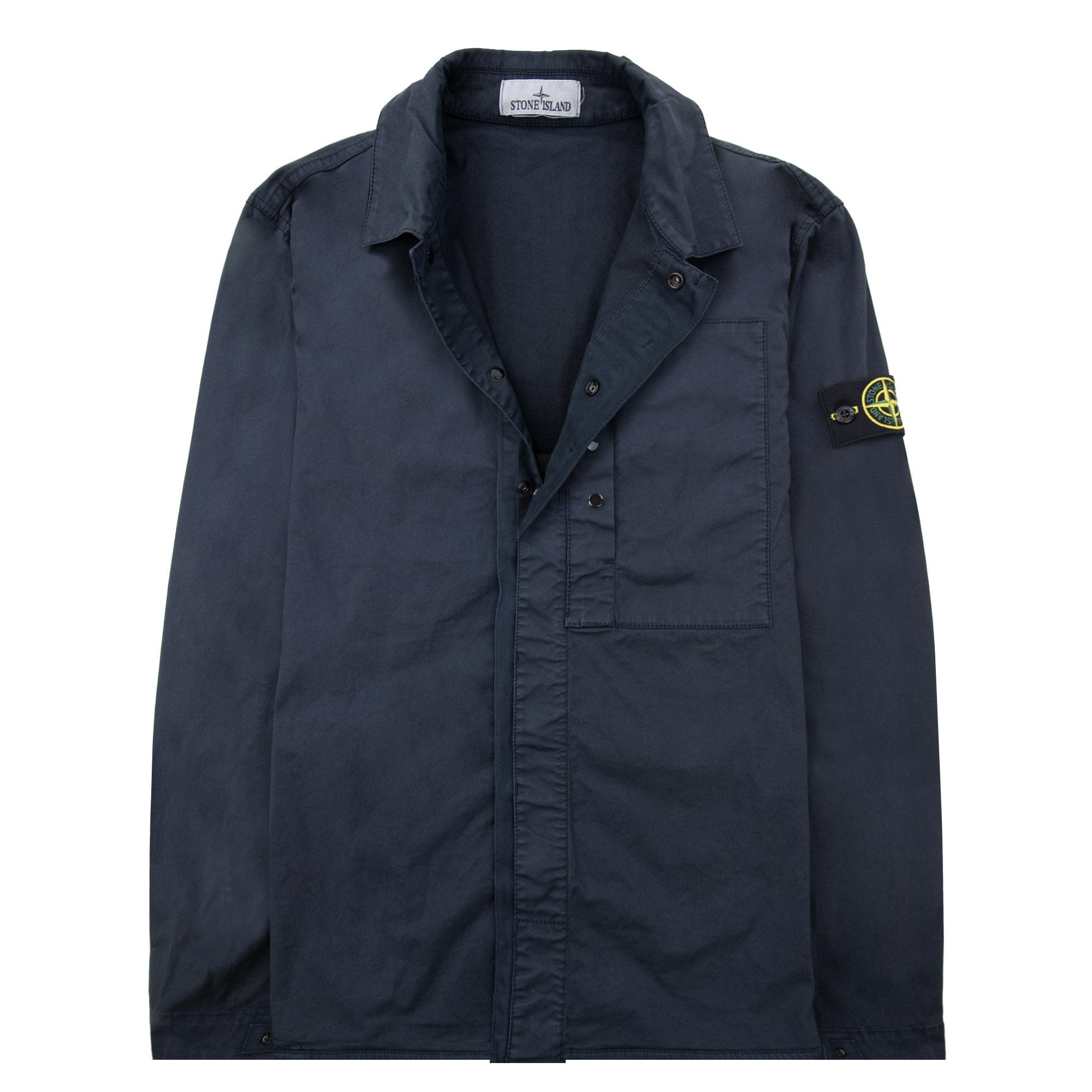 Stone Island 1200033 Supima Cotton Twill Stretch Tc Overshirt Navy V0020