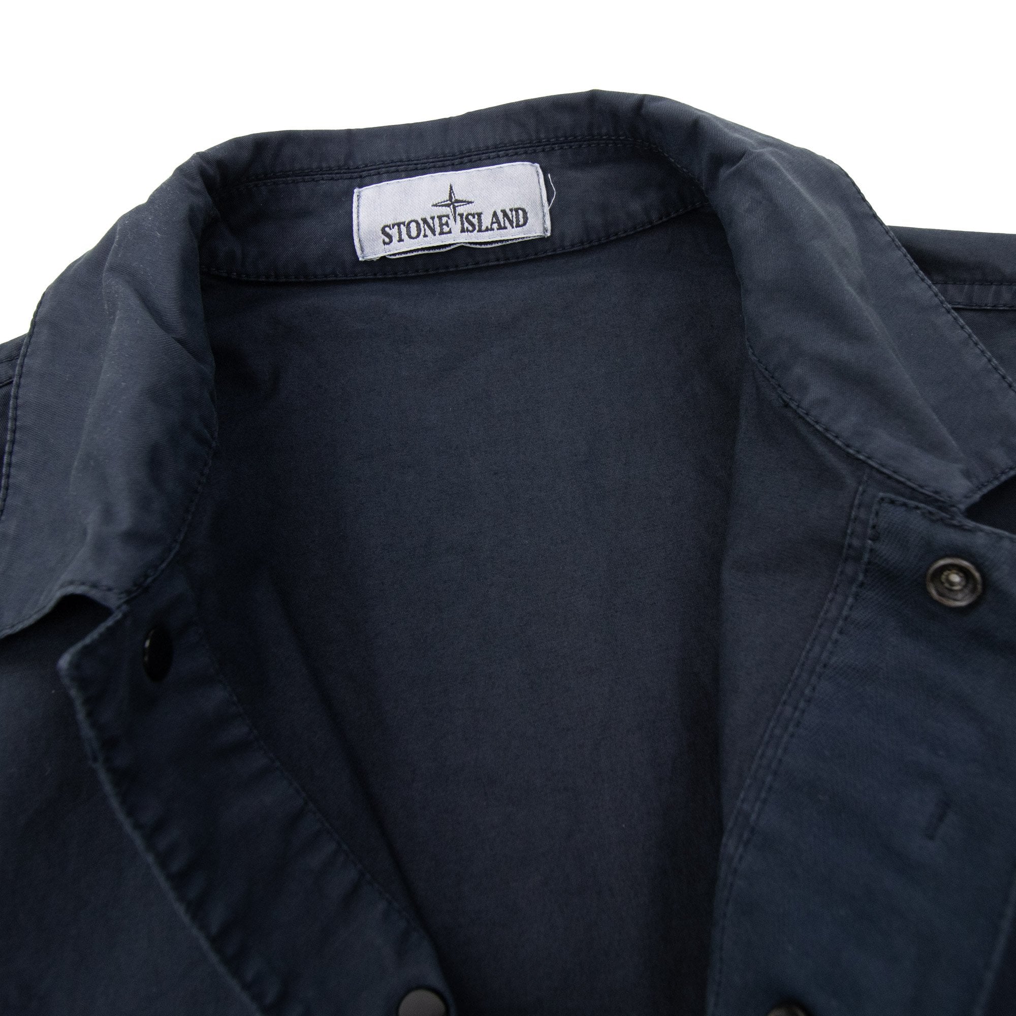 Stone Island 1200033 Supima Cotton Twill Stretch Tc Overshirt Navy V0020
