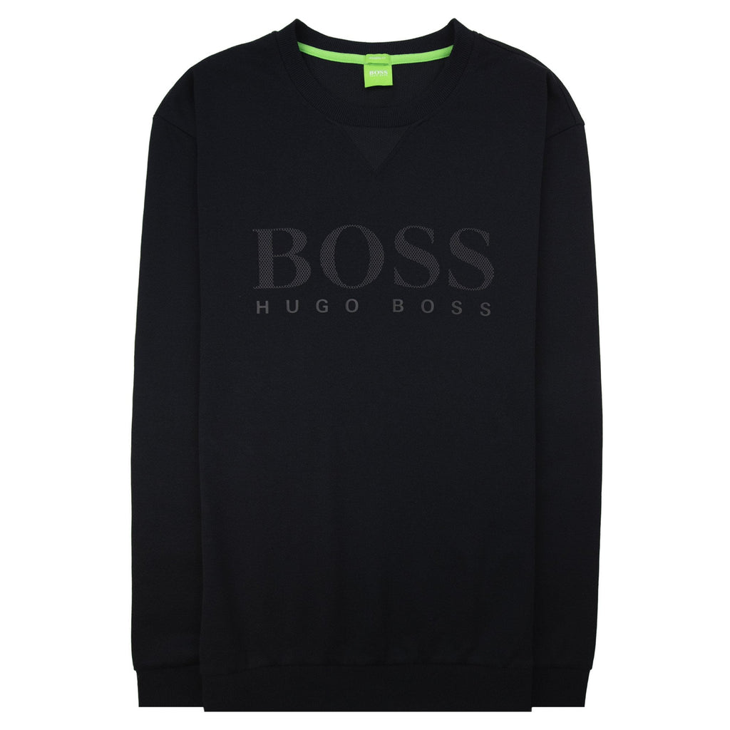 Hugo Boss Salbo Mesh Logo Crewneck Sweatshirt Black 001