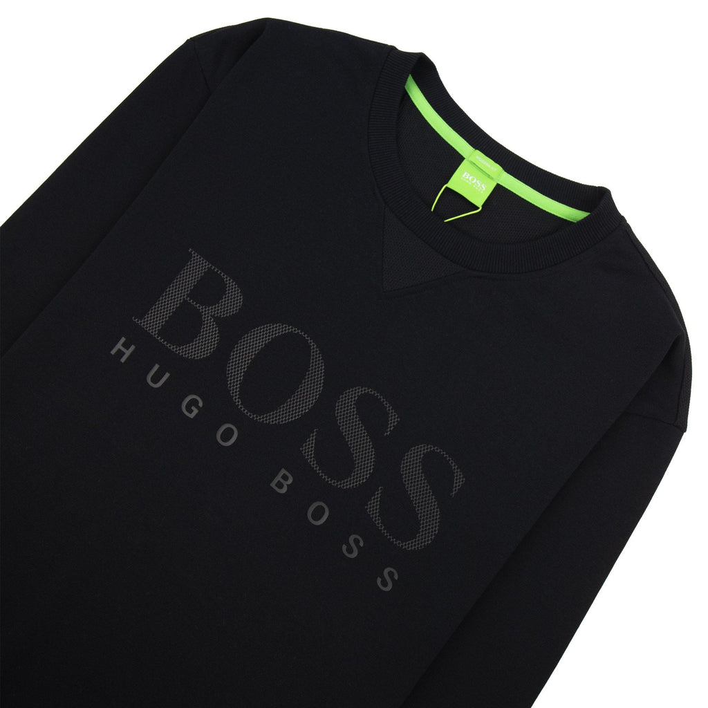 Hugo Boss Salbo Mesh Logo Crewneck Sweatshirt Black 001