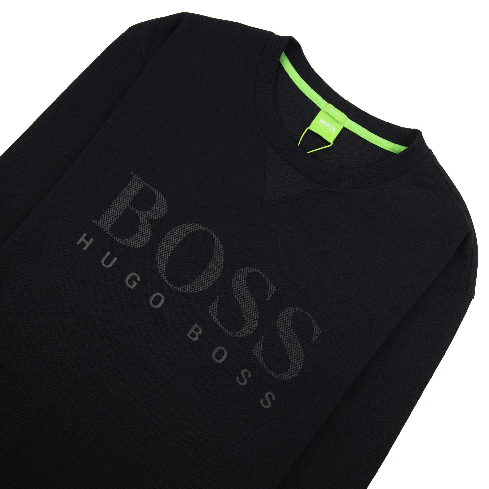Hugo Boss Salbo Mesh Logo Crewneck Sweatshirt Black 001